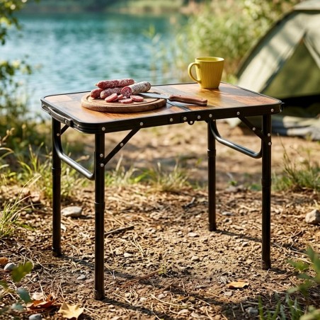Kokkupandav alumiiniumist turismilaud 2in1 60x40x25,5/51,5 cm