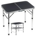 Kokkupandav metallist turismilaud, grafiit 2in1, 60x40x26/52 cm
