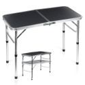 Kokkupandav metallist turismilaud, grafiit 2in1, 80x40x37/66 cm