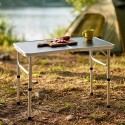 Kokkupandav metallist turismilaud, grafiit 2in1, 80x40x37/66 cm