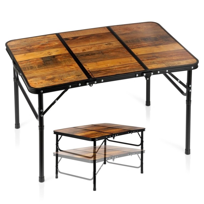 Kokkupandav alumiiniumist turismilaud 2in1 90x60x25/54,5 cm
