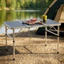 Kokkupandav metallist turismilaud, grafiit 2in1, 90x60x26/54 cm