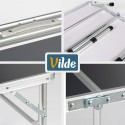 Kokkupandav metallist turismilaud, grafiit 2in1, 90x60x26/54 cm