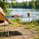 Kokkupandav metallist turismilaud, grafiit 3in1, 120x60x54/62/70 cm