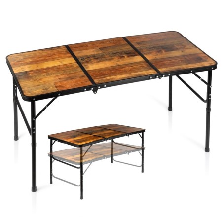 Kokkupandav alumiiniumist turismilaud 2in1 120x60x34,5/65 cm