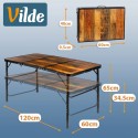 Kokkupandav alumiiniumist turismilaud 2in1 120x60x34,5/65 cm