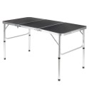 Kokkupandav metallist turismilaud, grafiit 2in1, 120x60x34,5/65 cm