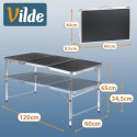 Kokkupandav metallist turismilaud, grafiit 2in1, 120x60x34,5/65 cm