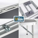 Kokkupandav turismilaud koos toolidega, grafiit metall, 3in1, 120x60x55/62/70 cm, 5 tk.