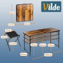 Alumiiniumist kokkupandav laud toolidega 3in1 120x60x55/62/70 cm 5 tk.