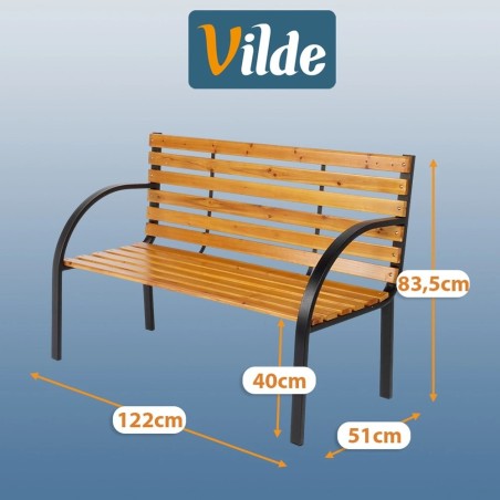 Puidust metallist aiapink 122x51x83,5cm