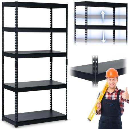 Metallist lao riiul 183 x 90 x 45 cm Humberg HR-700 must