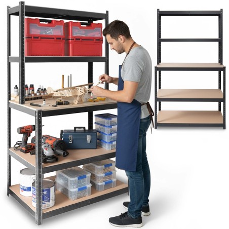 Metallist riiul töölaud 180 x 100 x 60 cm Humberg HR-855 must