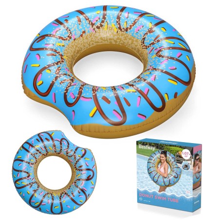 Täispuhutav ranna ujumisrõngas sinine Donut 107cm BESTWAY