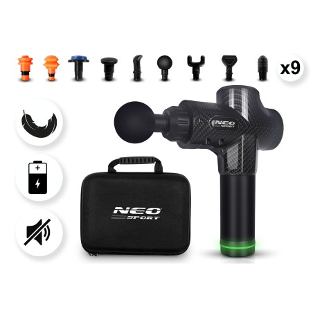 Kehamassaažipüstol, masseerija, 9 kinnitust NS-503 Neo-sport, must