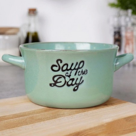 Roheline keraamiline puljongikauss, 600 ml