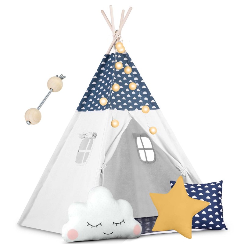 Tipi telk lastele Nukido tuledega - tumesinine