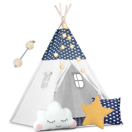 Tipi telk lastele Nukido tuledega - tumesinine