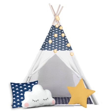 Tipi telk lastele Nukido tuledega - tumesinine