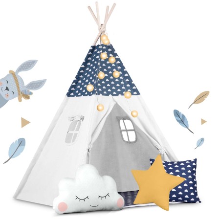 Tipi telk lastele Nukido tuledega - tumesinine