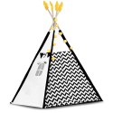 Tipi telk lastele vaniku ja tuledega Nukido, must-valge pandaga
