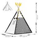 Tipi telk lastele vaniku ja tuledega Nukido, must-valge pandaga