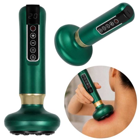 Pihushoitav masseerija, elektriline Hiina kuputus USB, 12 taset, roheline