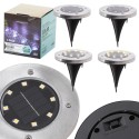 Maapealsed päikesepaneelidega aiatuled 8LED 4tk külmvalge