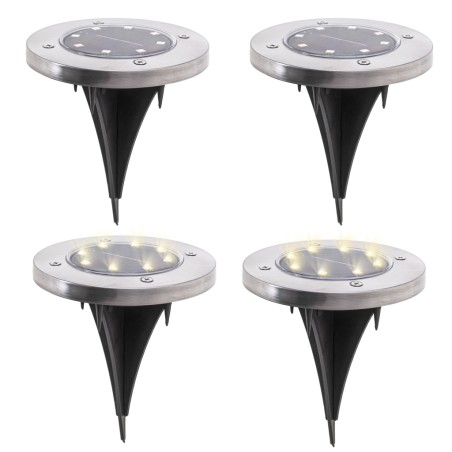 Maapealsed päikesepaneelidega aiatuled 8LED 4tk külmvalge