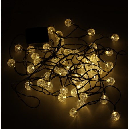 7m 50LED soe valge päikesepatareiga aiatuled