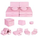 Suur kokkupandav mooduldiivan lastele DIY, 8 pehmet patja - roosa
