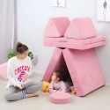 Suur kokkupandav mooduldiivan lastele DIY, 8 pehmet patja - roosa
