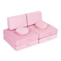 Suur kokkupandav mooduldiivan lastele DIY, 8 pehmet patja - roosa
