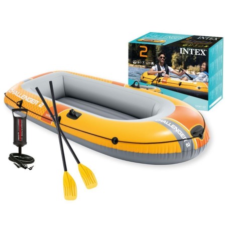 Kummipaat Challenger 2, 2 inimesele, pumba ja 2 aeruga, INTEX, 66312