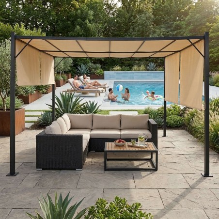Aia pergola terrass 3x4 m terasest vaatetorn beež 