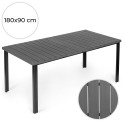 Suur 8-kohaline aialaud 180×90 cm siseõue ja aia jaoks – hall lauaplaat 