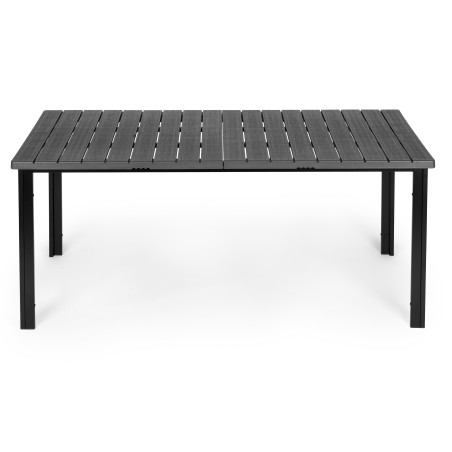 Suur 8-kohaline aialaud 180×90 cm siseõue ja aia jaoks – hall lauaplaat 