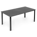 Suur 8-kohaline aialaud 180×90 cm siseõue ja aia jaoks – hall lauaplaat 