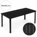 Suur 8-kohaline aialaud 180×90 cm terrassile ja aeda – must 