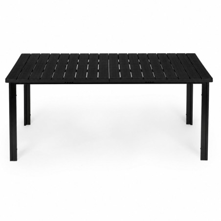 Suur 8-kohaline aialaud 180×90 cm terrassile ja aeda – must 