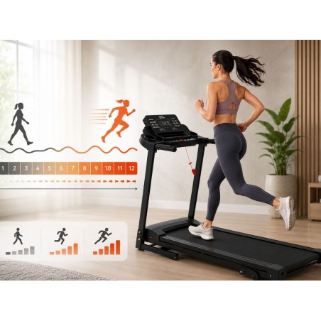 Elektriline jooksurada koduse treeningu ja fitnessi jaoks bluetooth 12 km/h 120 kg
