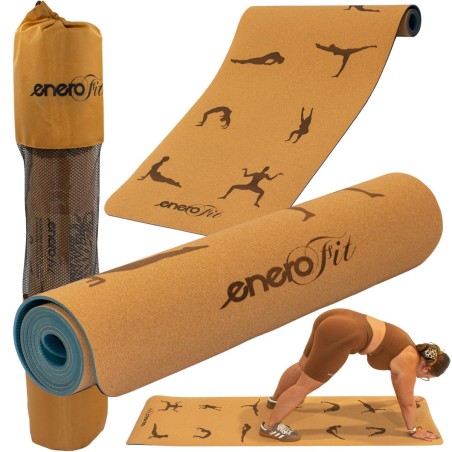 KORKJOOGA TREENINGMATT 183x61x0,4cm ENERO FIT