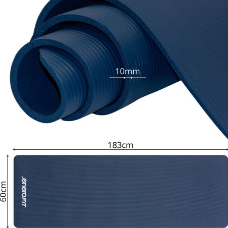 FITNESS MATT NBR libisemisvastane 183x60x1cm SININE + ENERO FIT KATE