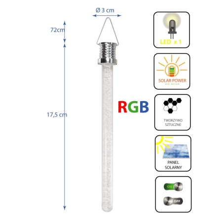 SOPLE RGB LED-päikeselamp riputamiseks SP-6267 (3 tk, 17,5 cm)