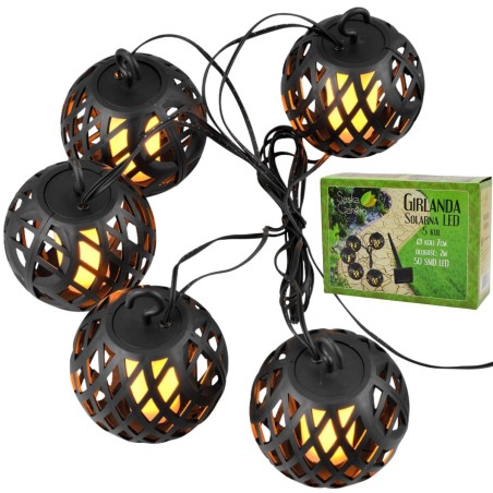 Päikesepatareiga tulekuulid 7 cm, 5 tk (IP44 LED)