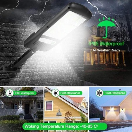 Päikese tänavavalgusti 120 LED-i, hämarus- ja liikumisandur ning kaugjuhtimispult (SP-6512)