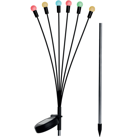 Päikeselamp aeda 6 LED 72 cm värvilised pallid