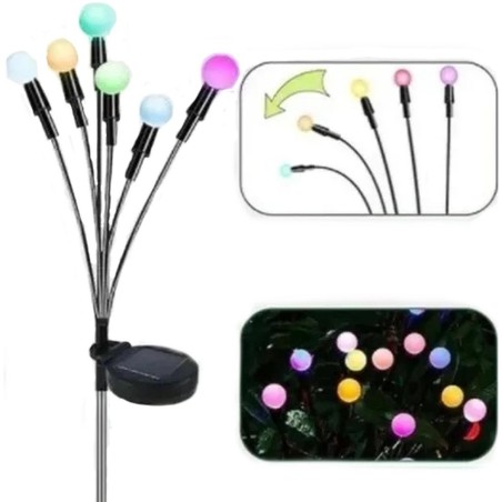 Päikeselamp aeda 6 LED 72 cm värvilised pallid
