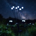 Päikese lamp 6 LED, 72 cm, külm valge – tuules tantsivad pallid