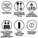 Päikese lamp 6 LED, 72 cm, külm valge – tuules tantsivad pallid